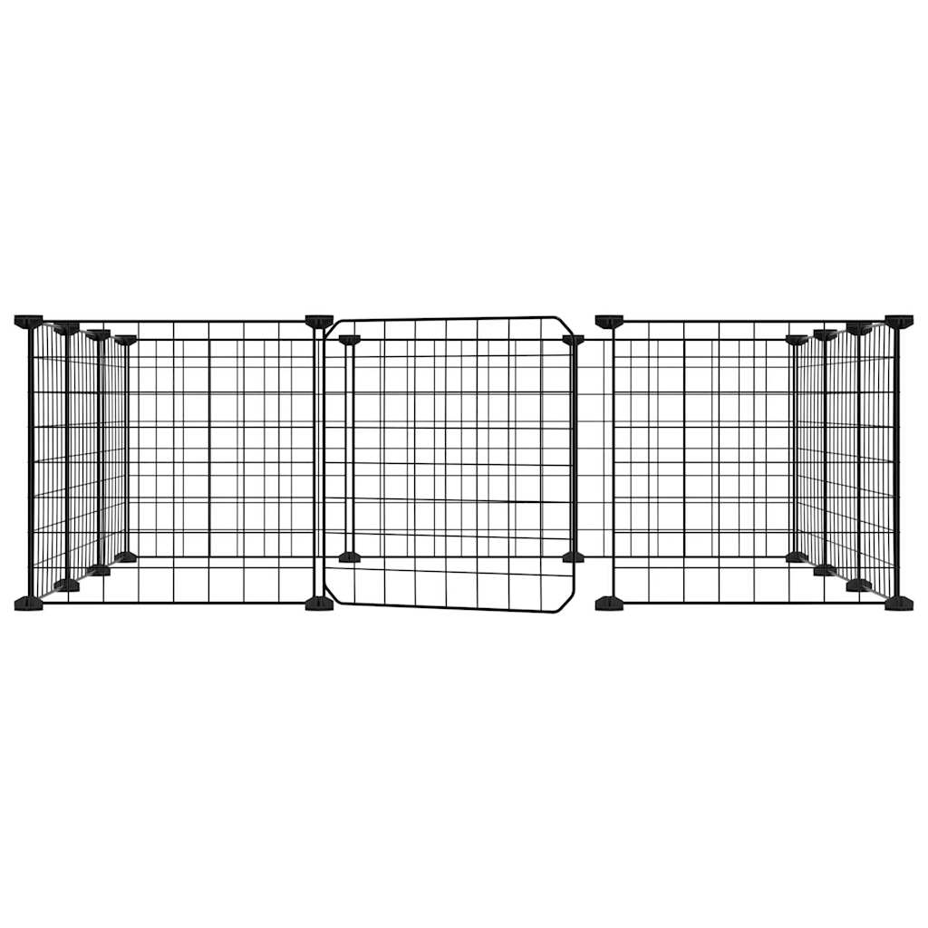 Vidaxl Pets Cage se dveřmi 12 panelů 35x35 cm ocel černá