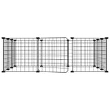 Vidaxl Pets Cage se dveřmi 12 panelů 35x35 cm ocel černá