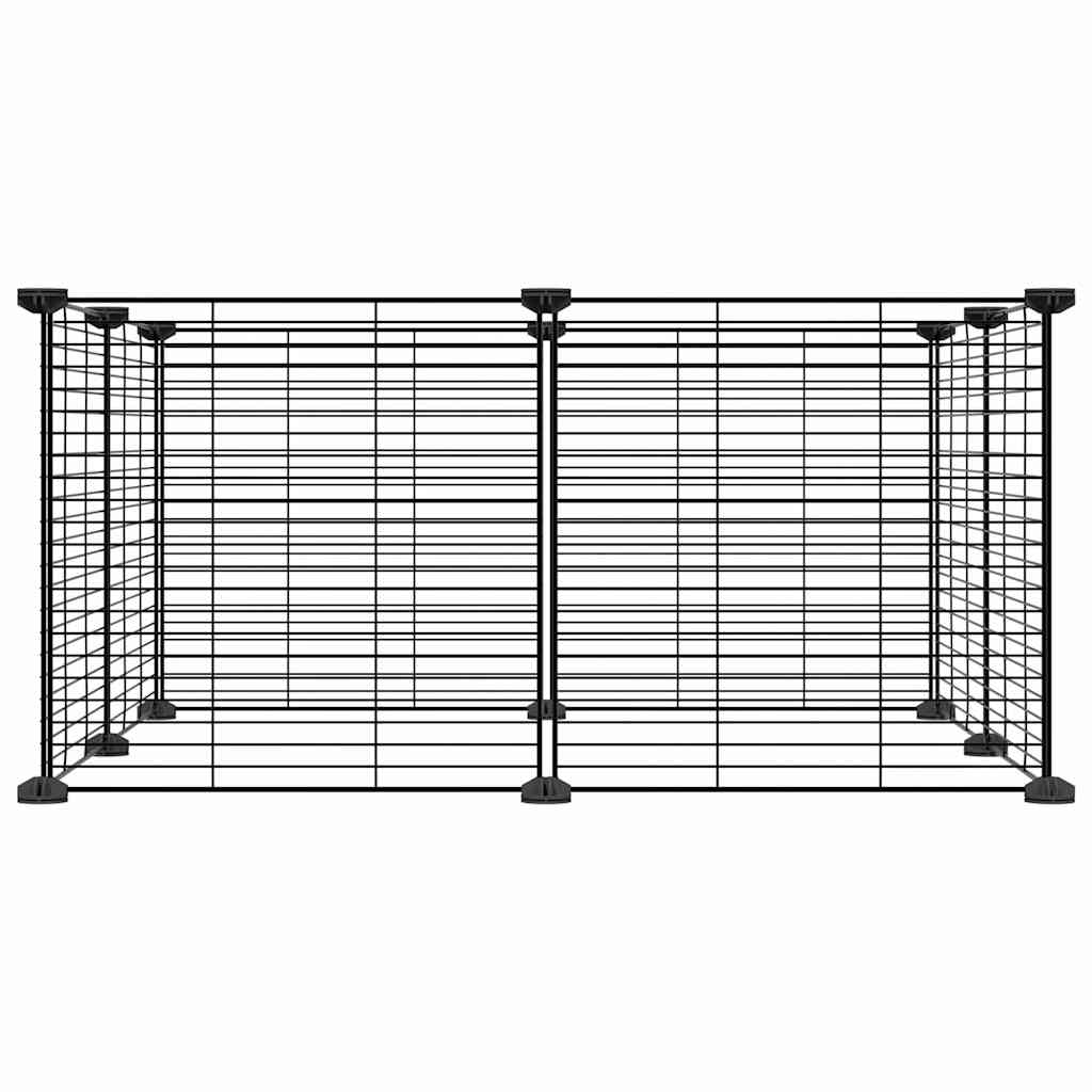 Vidaxl Hausdéieren Käfeg mat 8 Panneauen 35x35 cm Stol Black