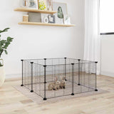 Vidaxl Pets Cage with 8 panels 35x35 cm steel black