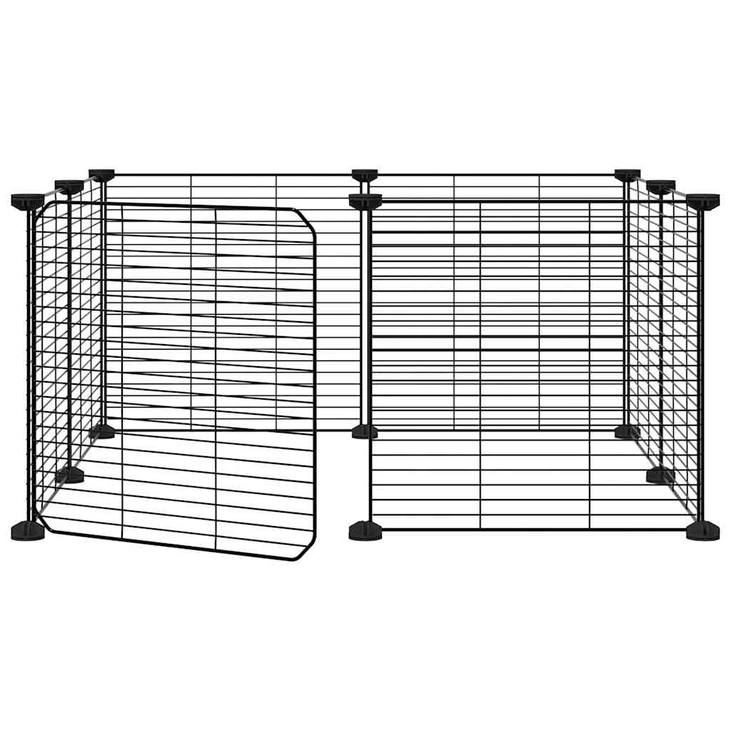 Vidaxl Pets Cage z drzwiami 8 paneli 35x35 cm stalowa czarna