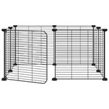 Vidaxl Petts Cage avec porte 8 panneaux 35x35 cm en acier noir