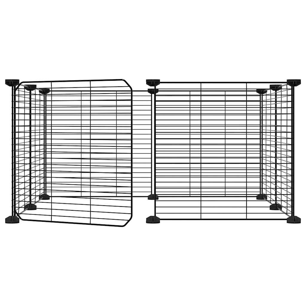 Vidaxl Pets Cage se dveřmi 8 panelů 35x35 cm ocel černá