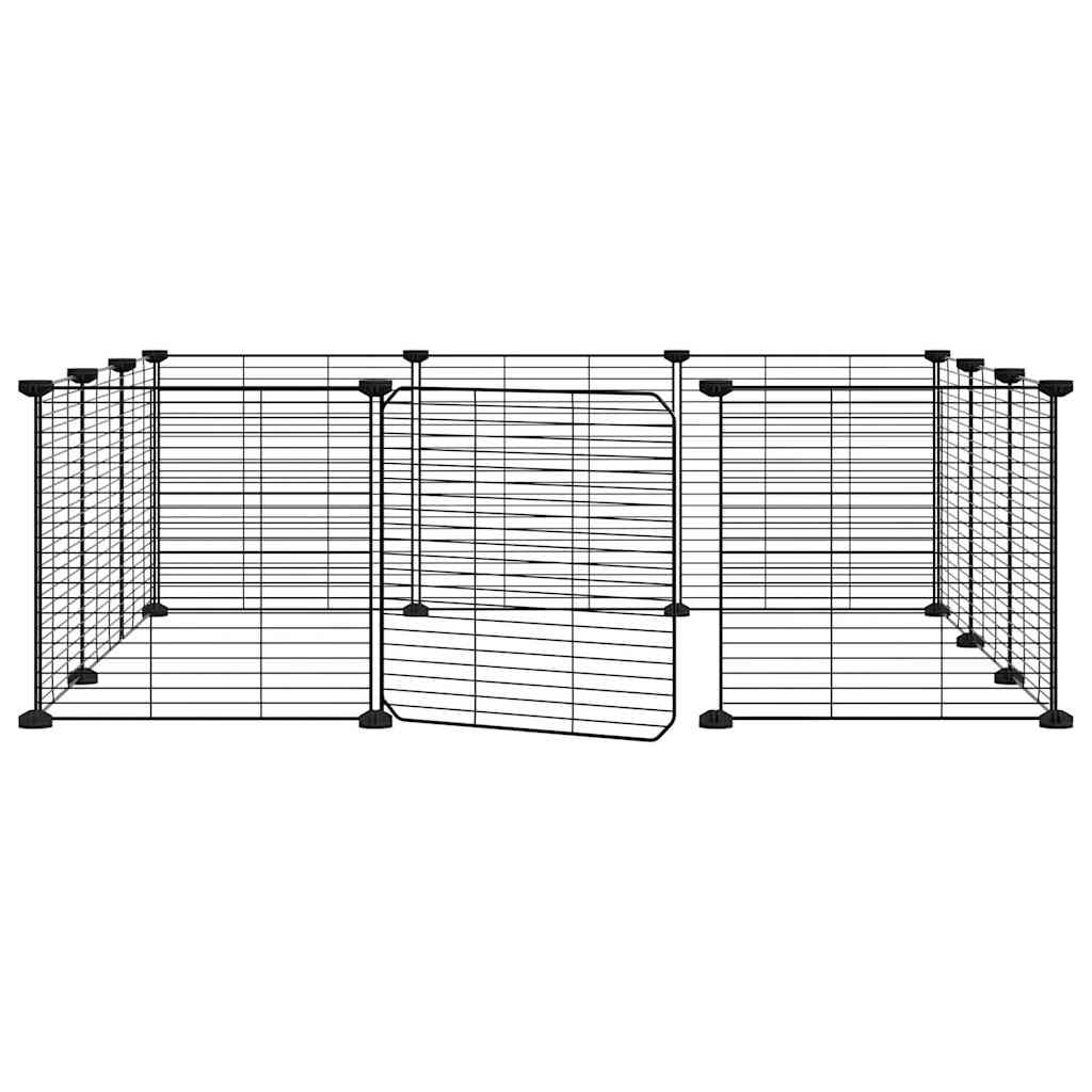 Vidaxl Pets Cage se dveřmi 12 panelů 35x35 cm ocel černá