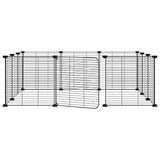 Vidaxl Petts Cage avec porte 12 panneaux 35x35 cm en acier noir