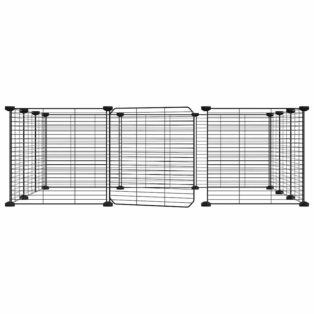 Vidaxl Pets Cage se dveřmi 12 panelů 35x35 cm ocel černá