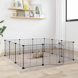 Vidaxl Petts Cage avec porte 12 panneaux 35x35 cm en acier noir