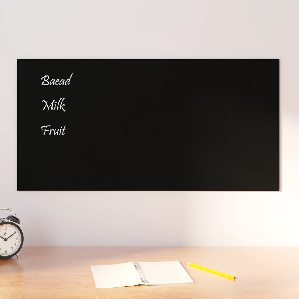 VidaXL Magnetic board for the wall 80x40 cm hardened glass black