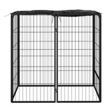 VidaXL Dog Kennel 6 panels 50 x 100 cm powder -coated steel black