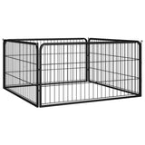 VidaXL Dog Kennel 4 panels 100x50 cm powder -coated steel black