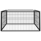 Vidaxl Dog Kennel 4 panneaux 100x50 cm en poudre - en acier noir