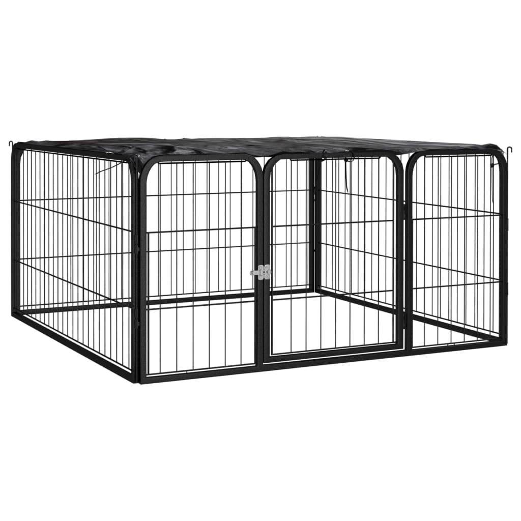 Panely Vidaxl Dog Kennel 4 100x50 cm práškové ocelové černé