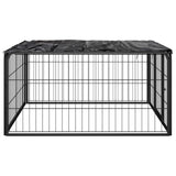 VidaXL Dog Kennel 4 panels 100x50 cm powder -coated steel black