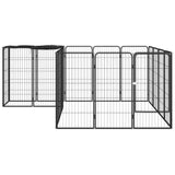 Vidaxl Dog Kennel 18 Panely 50 x 100 cm práškové ocelové černé černé