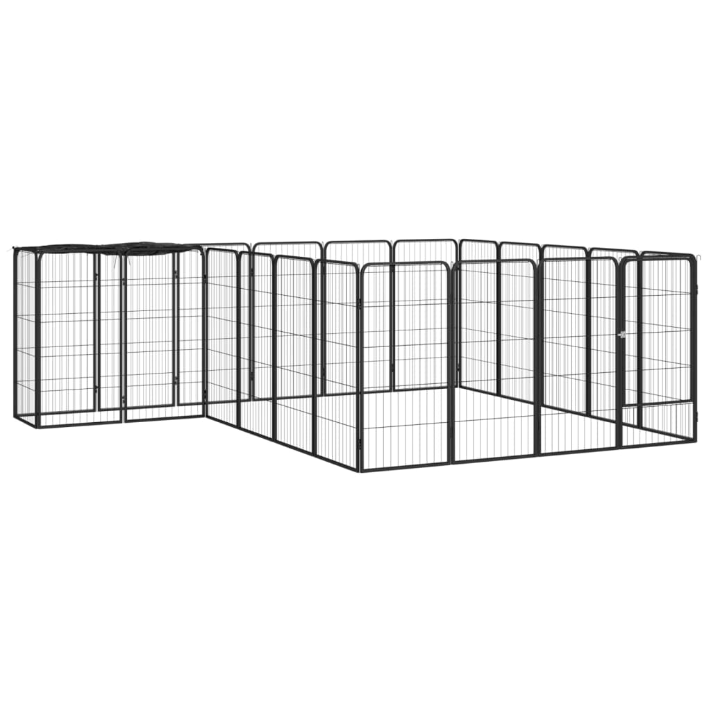 Vidaxl Dog Kennel 22 Panely 50x100 cm práškové ocelové černé