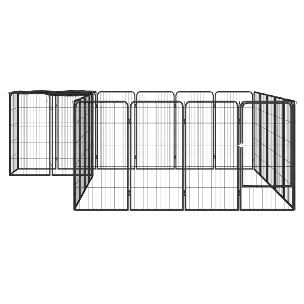 Vidaxl Dog Kennel 22 Panely 50x100 cm práškové ocelové černé