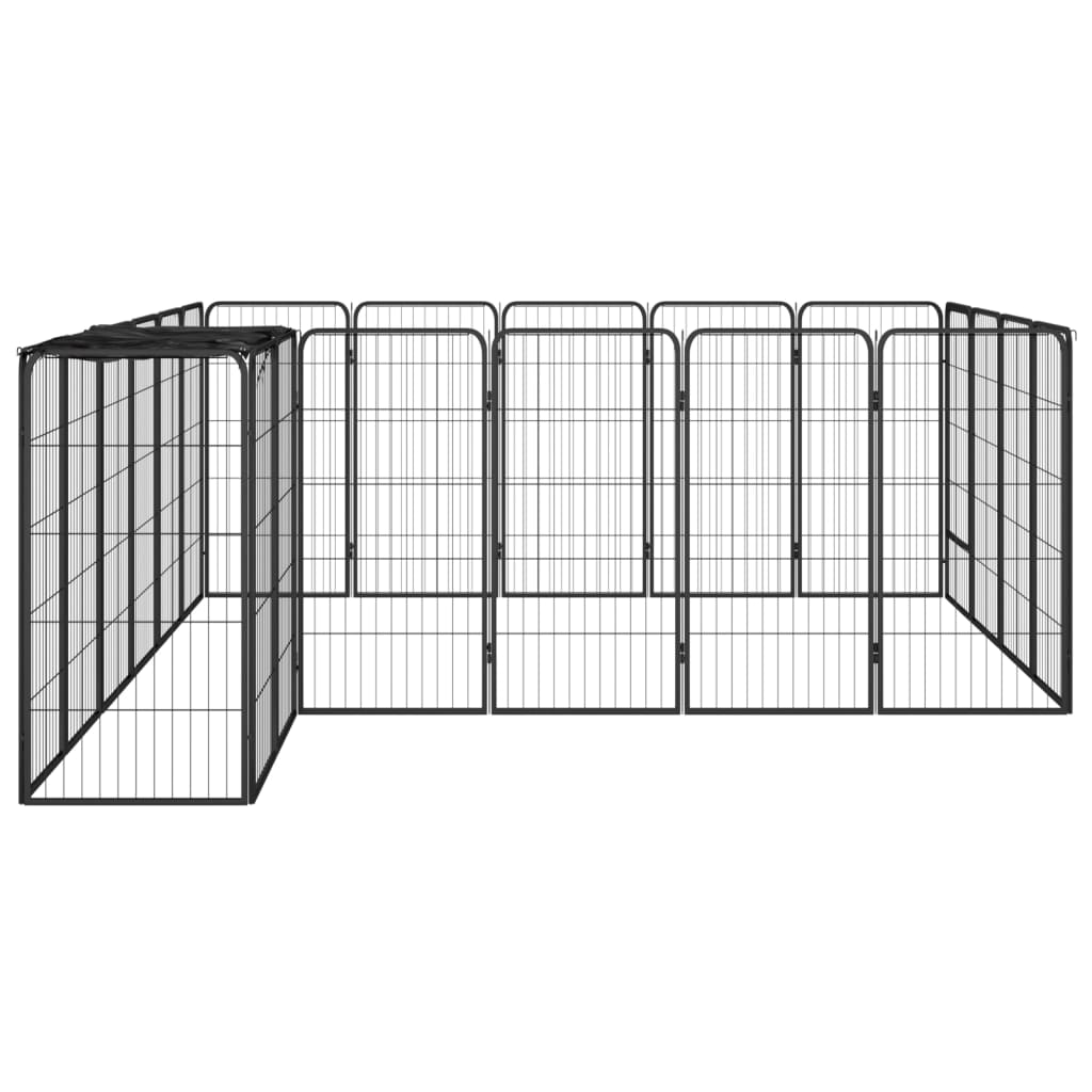 Vidaxl Dog Kennel 22 Panely 50x100 cm práškové ocelové černé