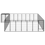 VidaXL Dog Kennel 34 panels 50x100 cm powder -coated steel black