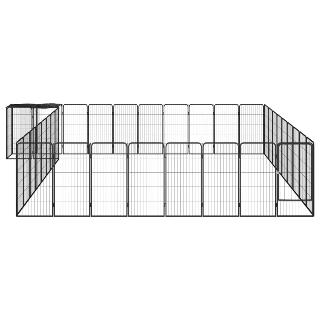 VidaXL Dog Kennel 38 Panels 50x100 cm powder -coated steel black