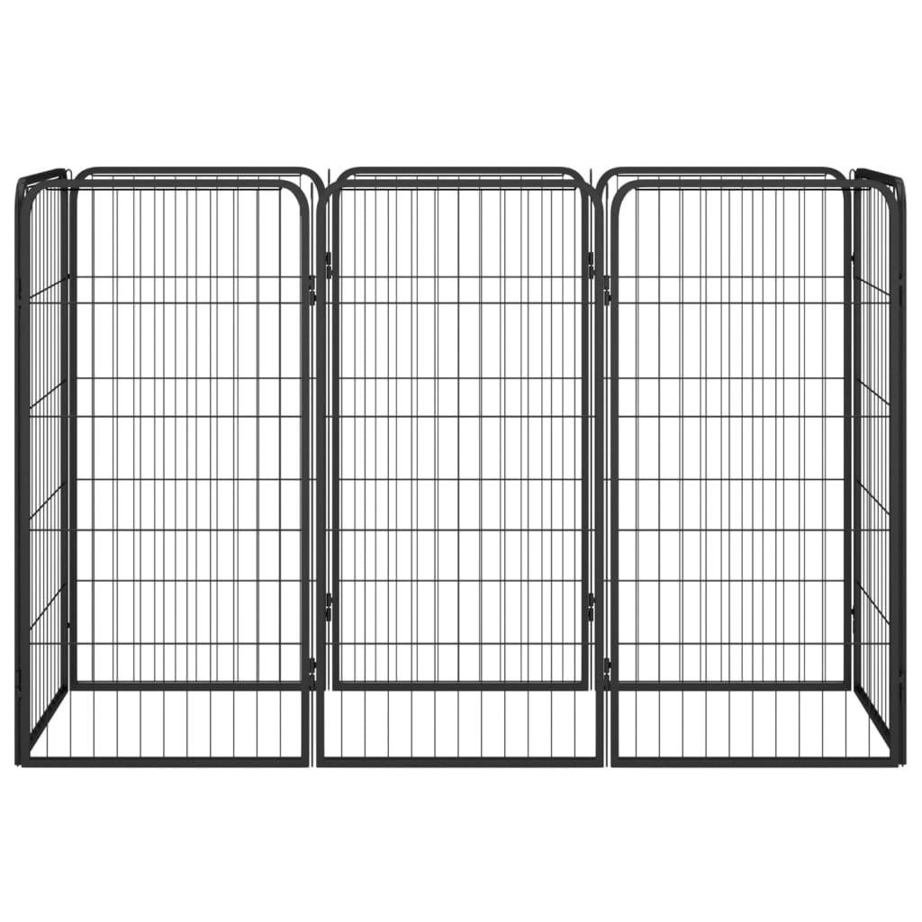 VidaXL Dog Kennel 8 panels 50x100 cm powder -coated steel black