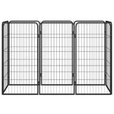 VidaXL Dog Kennel 8 panels 50x100 cm powder -coated steel black