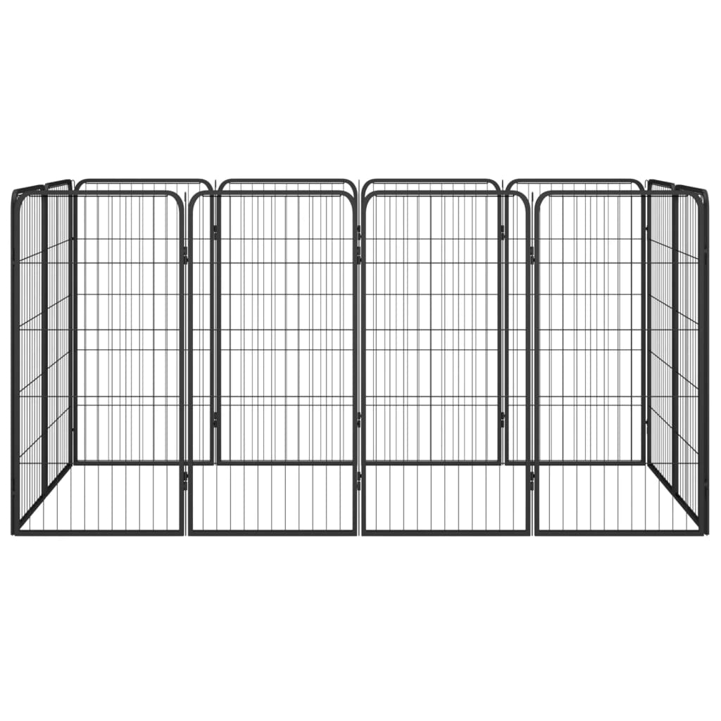 VidaXL Dog Kennel 12 panels 50 x 100 cm powder -coated steel black