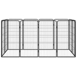 VidaXL Dog Kennel 12 panels 50 x 100 cm powder -coated steel black