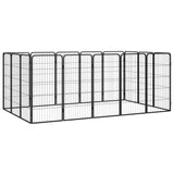 VidaXL Dog Kennel 16 panels 50 x 100 cm powder -coated steel black