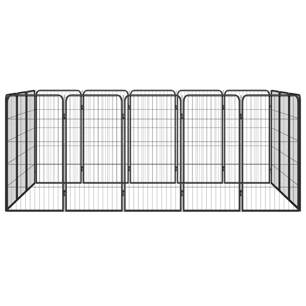 VidaXL Dog Kennel 16 panels 50 x 100 cm powder -coated steel black