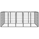 VidaXL Dog Kennel 16 panels 50 x 100 cm powder -coated steel black