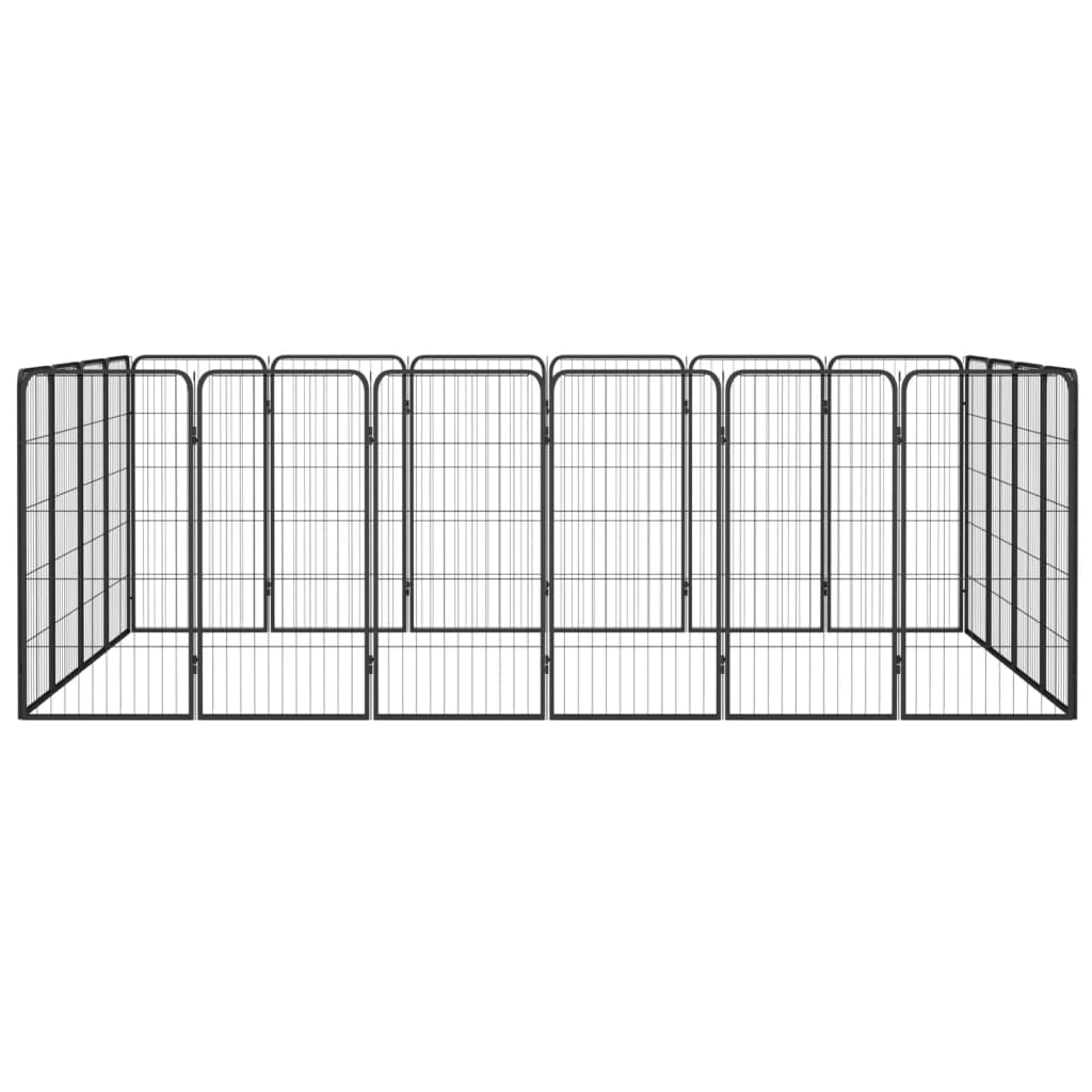 Vidaxl Dog Kennel 20 Panely 50 x 100 cm práškové ocelové černé černé