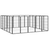 Vidaxl Dog Kennel 20 Panely 50 x 100 cm práškové ocelové černé černé