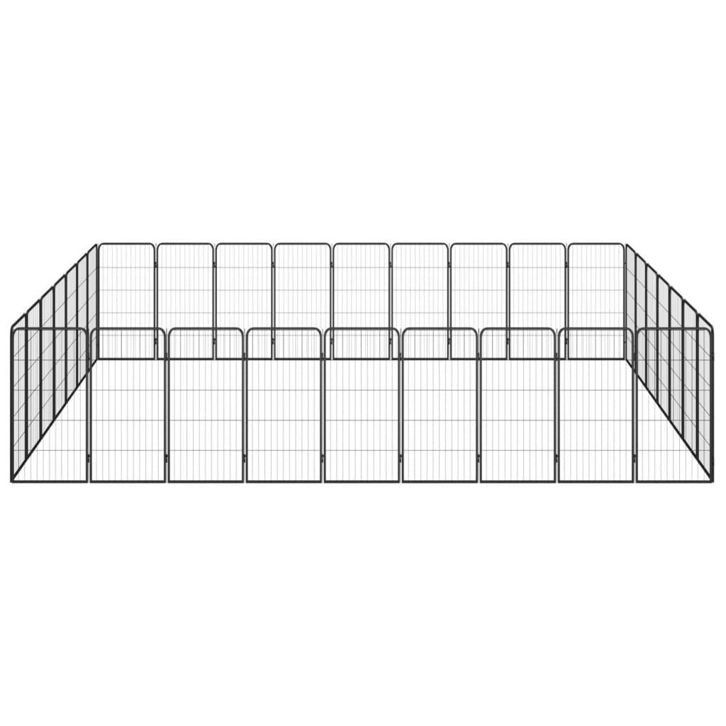 VidaXL Dog Kennel 32 panels 50 x 100 cm powder -coated steel black