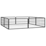 VidaXL Dog Kennel 8 panels 100x50 cm powder -coated steel black