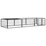 VidaXL Dog Kennel 8 panels 100x50 cm powder -coated steel black