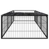 VidaXL Dog Kennel 8 panels 100x50 cm powder -coated steel black