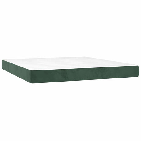 Vidaxl pocketveringmatras medium 180x200x20 cm fluweel donkergroen
