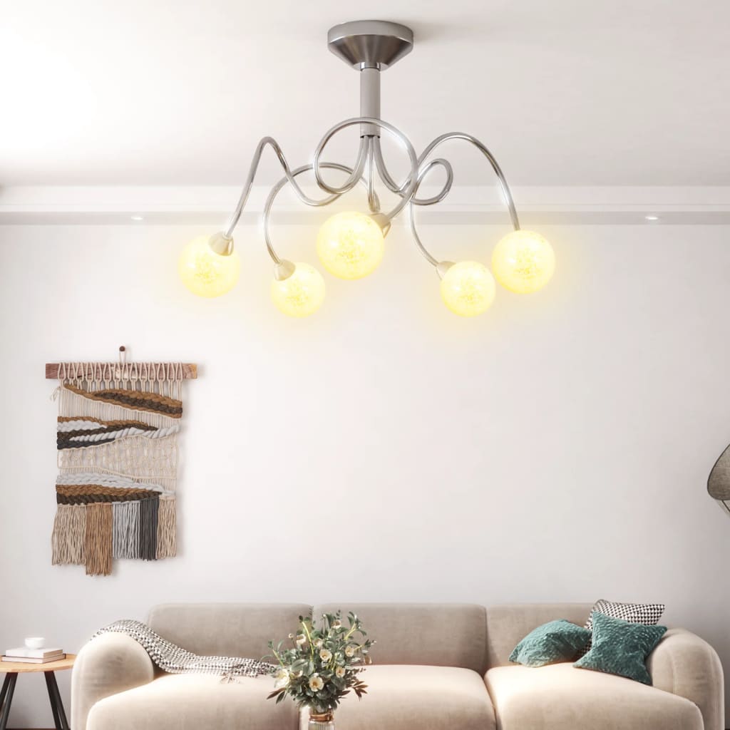 Vidaxl ceiling lamp with glass balls around 5xg9