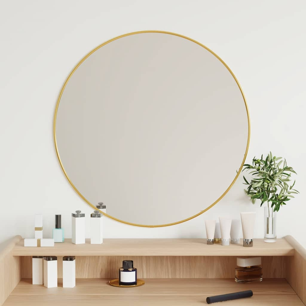 Vidaxl Wall Mirror Round Ø60 cm zlaté barvy