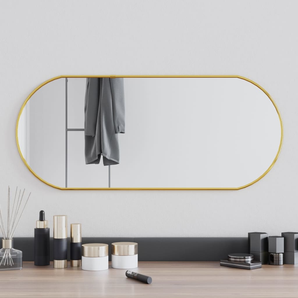 Vidaxl Wall mirror 70x30 cm oval gold colored