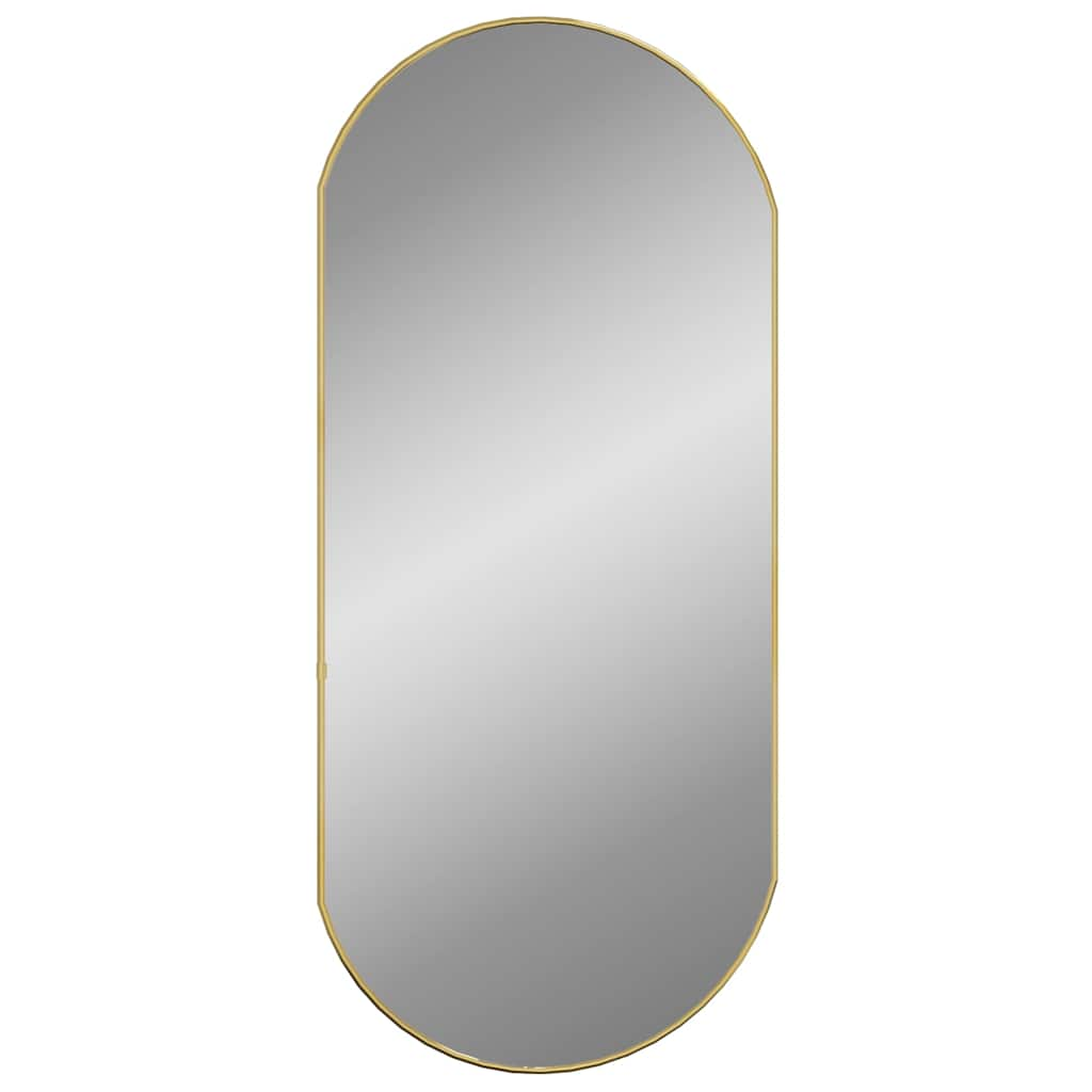 Vidaxl Wall Mirror 90x40 cm Oval guldfarvet