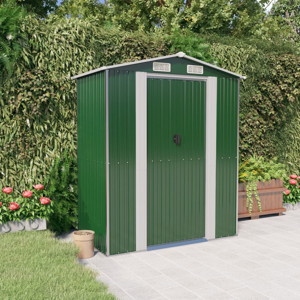 Vidaxl Garden Shed 192x108x223 cm galvaniseret stålgrøn