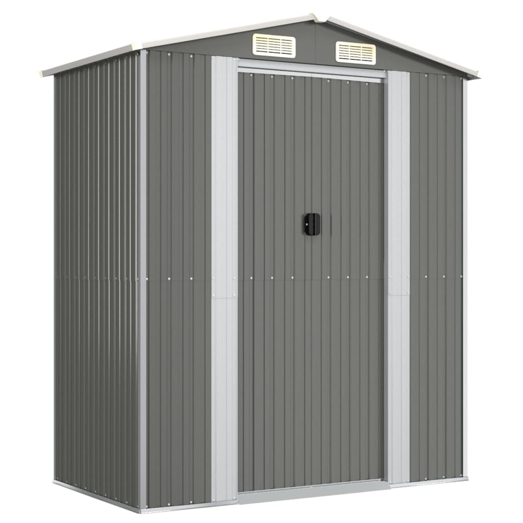 Vidaxl Garden Shed 192x108x223 cm Galvaniseret stållysgrå