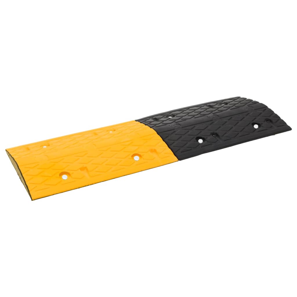 VidaXL Verkeersdrempel 97x32,5x4 rubber geel en zwart