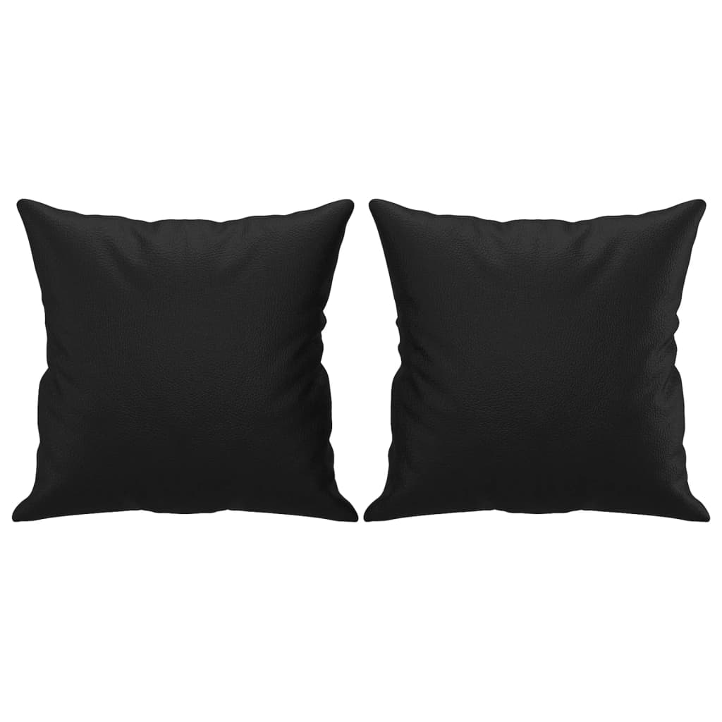 Vidaxl Coussins décoratifs 2 ST 40x40 cm en cuir artificiel noir