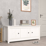 Armoire à chaussures Vidaxl 110x38x45,5 cm en pin massif blanc