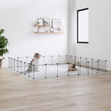 Vidaxl Pets Cage se dveřmi 28 panelů 35x35 cm ocel černá