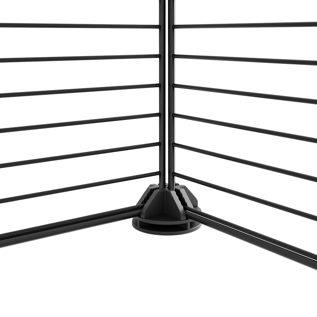 Vidaxl Petts Cage avec porte 28 panneaux 35x35 cm en acier noir