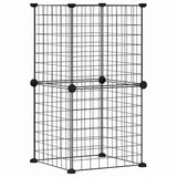 Vidaxl Hausdéieren Käfeg mat 8 Panneauen 35x35 cm Stol Black