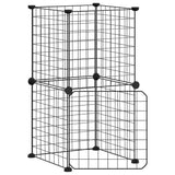 Vidaxl Pets Cage se dveřmi 8 panelů 35x35 cm ocel černá